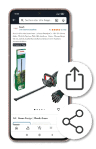 Produkte aus Browser oder Apps teilen
